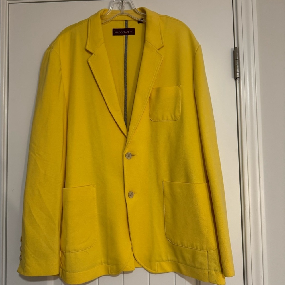 Vibrant Yellow Men's Blazer - Picture 3 of 5